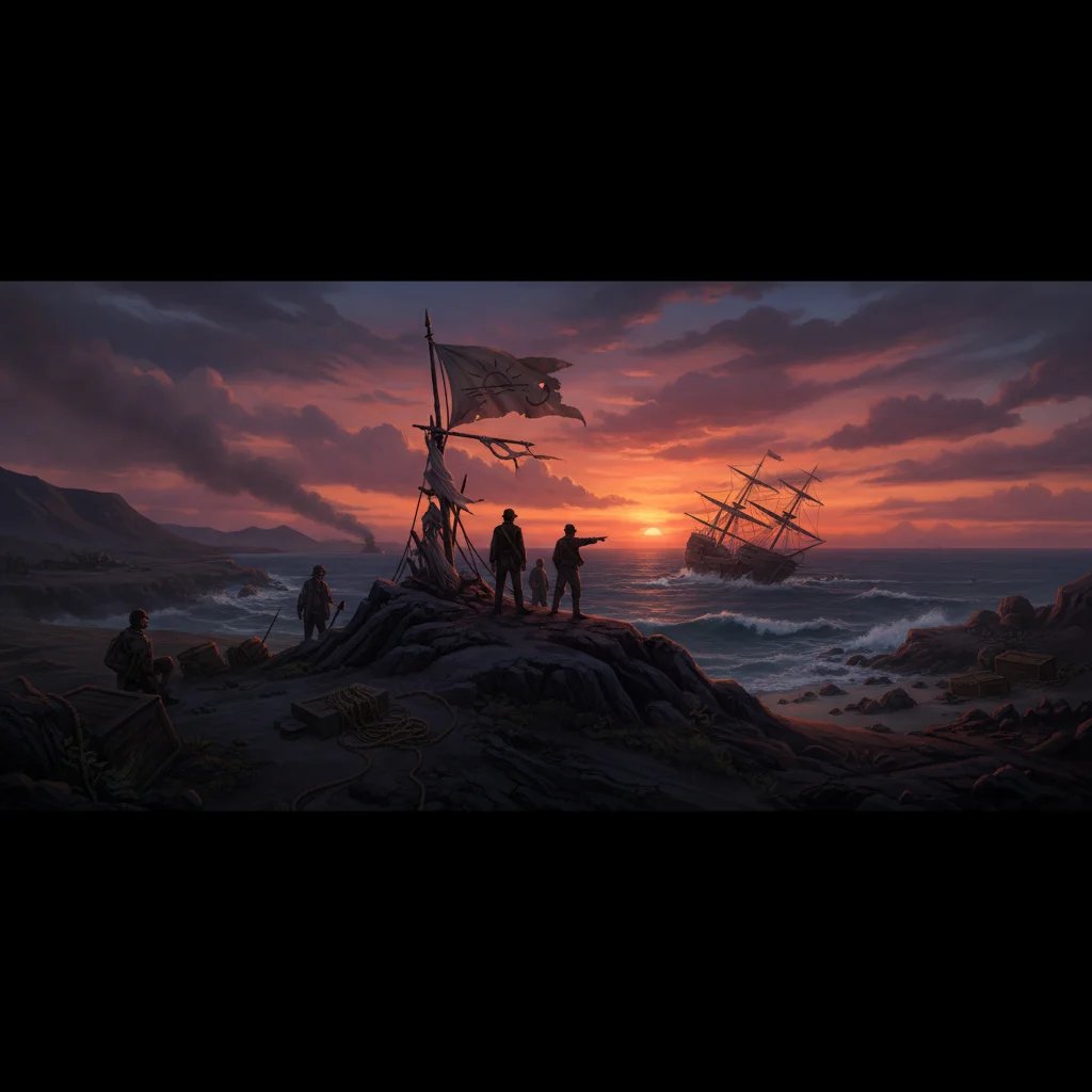 The castaways of the flag — mood scene